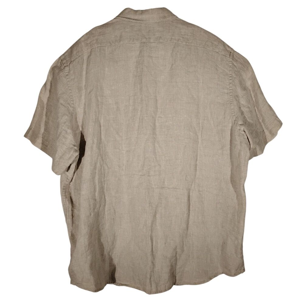 Banana Republic shirt mens XL Xlarge gray 100% linen short sleeve casual standar - Picture 2 of 10